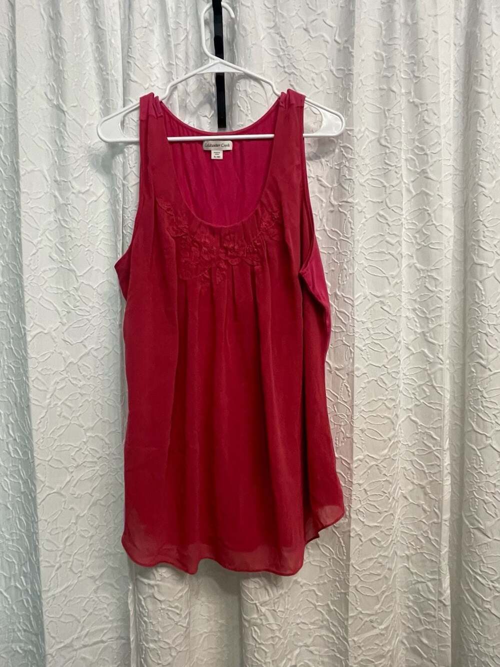 Coldwater Creek Pink Embroidered Tank Top Shirt Women's Size XL 18